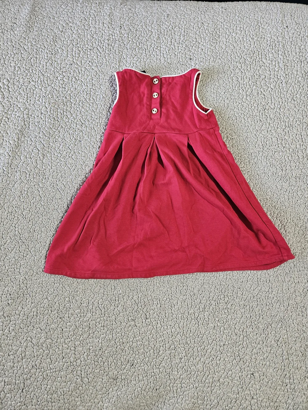 Girls Sleeveless Red Ponte Fit-and-Flare Dress